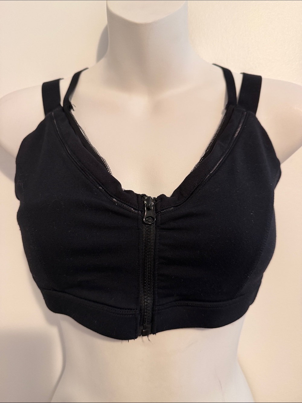 Front-Zip Black Nursing/Support Sports Bra - Women Intimates